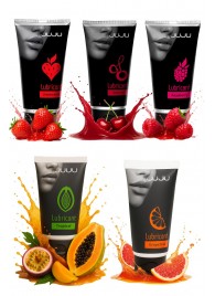 Набор из 5 съедобных лубрикантов JUJU (клубника, малина, тропические фрукты, вишня, грейпфрут) - JuJu - купить с доставкой в Королеве