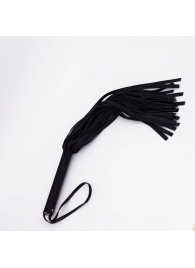 Черный кожаный флоггер - 45 см. - Crazy Handmade - купить с доставкой в Королеве