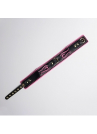 Черно-розовый ошейник с золотистой фурнитурой - Crazy Handmade - купить с доставкой в Королеве