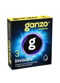 Супертонкие презервативы Ganzo Invisible - 3 шт. - Ganzo - купить с доставкой в Королеве