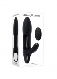 Черная насадка на пенис с вибрацией Nautilus - Zero Tolerance - в Королеве купить с доставкой