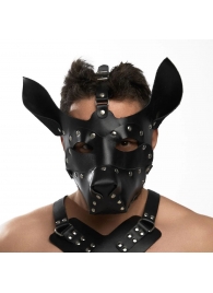 Черная кожаная маска «Собака» - Crazy Handmade - купить с доставкой в Королеве