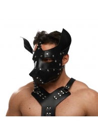 Черная кожаная маска «Собака» - Crazy Handmade - купить с доставкой в Королеве