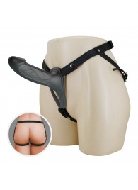 Черный полый мужской страпон London - 16,8 см. - Baile - купить с доставкой в Королеве