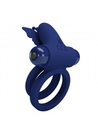 Синее эрекционное кольцо с вибростимуляцией клитора - Baile - в Королеве купить с доставкой