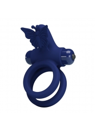 Синее эрекционное кольцо с вибростимуляцией клитора - Baile - в Королеве купить с доставкой