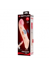 Телесная удлиняющая насадка с рельефом и вибрацией Brad - 21,3 см. - Baile - в Королеве купить с доставкой