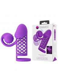 Фиолетовая вибронасадка с клиторальным отростком Harden - Baile - в Королеве купить с доставкой