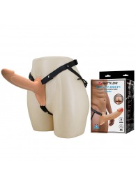 Телесный полый мужской страпон London - 16,8 см. - Baile - купить с доставкой в Королеве