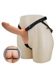 Телесный полый мужской страпон London - 16,8 см. - Baile - купить с доставкой в Королеве