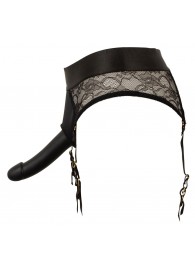 Черный женский страпон Strap-on Set: трусики и насадка - Orion - купить с доставкой в Королеве