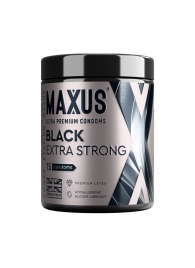 Черные утолщенные презервативы MAXUS Extra Strong с железным кейсом - 15 шт. - Maxus - купить с доставкой в Королеве