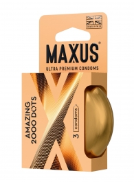 Точечные презервативы MAXUS 2000 Amazing Dots с железным кейсом - 3 шт. - Maxus - купить с доставкой в Королеве