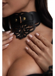 Фигурный чокер с узорами и золотистой фурнитурой - Crazy Handmade - купить с доставкой в Королеве