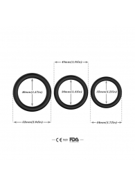 Набор из 3 черных эрекционных колец Stay Hard - Boys of Toys - в Королеве купить с доставкой