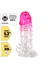 Прозрачно-розовая насадка на пенис Wilford - 13,5 см. - Baile - в Королеве купить с доставкой