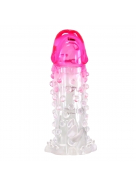 Прозрачно-розовая насадка на пенис Wilford - 13,5 см. - Baile - в Королеве купить с доставкой