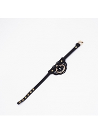 Черный чокер с клепками и золотистой фурнитурой - Crazy Handmade - купить с доставкой в Королеве