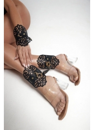 Черный фигурные оковы с золотистой фурнитурой - Crazy Handmade - купить с доставкой в Королеве