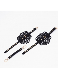 Черный фигурные оковы с золотистой фурнитурой - Crazy Handmade - купить с доставкой в Королеве