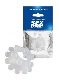 Эластичное эрекционное кольцо с двумя рядами шариков - Sex Expert - в Королеве купить с доставкой