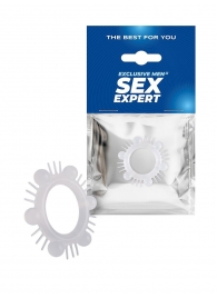 Эластичное эрекционное кольцо с шипиками и шариками - Sex Expert - в Королеве купить с доставкой
