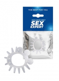 Эластичное эрекционное кольцо с шариками и лучами - Sex Expert - в Королеве купить с доставкой