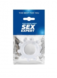 Прозрачное эрекционное кольцо со стимулирующими шариками - Sex Expert - в Королеве купить с доставкой
