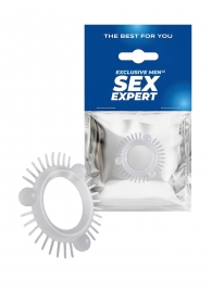Эластичное эрекционное кольцо с 3 шариками и шипами - Sex Expert - в Королеве купить с доставкой
