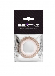 Эрекционное кольцо с бежевыми «ресничками» - Sextaz - в Королеве купить с доставкой
