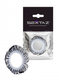 Эластичное эрекционное колечко с черными «ресничками» - Sextaz - в Королеве купить с доставкой