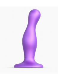 Фиолетовая насадка Strap-On-Me Dildo Plug Curvy size M - Strap-on-me - купить с доставкой в Королеве
