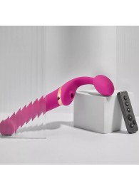 Ярко-розовый безремневой страпон Multi Orgasm Bendable Strap-On size XL с клиторальной стимуляцией - Strap-on-me - купить с доставкой в Королеве