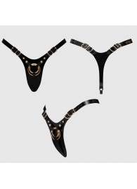 Черный пояс для фиксации насадок Strap-On-Me Leatherette Harness Fabulous - Strap-on-me - купить с доставкой в Королеве