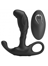 Черный изогнутый массажёр простаты с вибрацией и пультом ДУ - Baile - в Королеве купить с доставкой