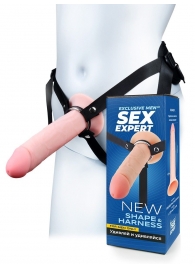 Мужской полый страпон на регулируемых ремешках - 22 см. - Sex Expert - купить с доставкой в Королеве