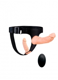 Женский страпон с 2 насадками, вибрацией и пультом ДУ - Erowoman-Eroman - купить с доставкой в Королеве