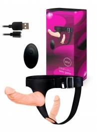 Женский страпон с 2 насадками, вибрацией и пультом ДУ - Erowoman-Eroman - купить с доставкой в Королеве