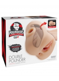 Телесный мастурбатор с вибрацией Double Pounder Vibrating Squeeze Stroker - Pipedream - в Королеве купить с доставкой