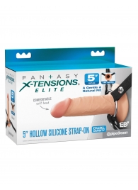 Телесный пустотелый фаллопротез 5’’ Hollow Silicone Strap-On - 14 см. - Pipedream - купить с доставкой в Королеве