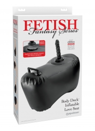 Черное надувное кресло с платформой для фиксации дилдо Body Dock Inflatable Love Seat - Pipedream - купить с доставкой в Королеве