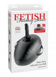 Черный надувной мяч с платформой для фиксации дилдо Body Dock Inflatable Love Ball - Pipedream - купить с доставкой в Королеве
