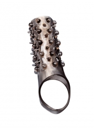 Дымчатая насадка на пенис с шипами и выпуклостями - 12,5 см. - Sex Expert - в Королеве купить с доставкой