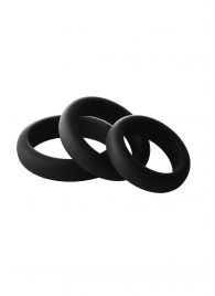Набор из 3 черных эрекционных колец Smooth Silicone Cockring Pack - Dream Toys - в Королеве купить с доставкой