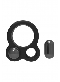 Черное эрекционное кольцо с утяжелителями Cockring Dual Weight - Dream Toys - в Королеве купить с доставкой