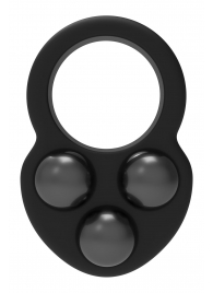 Черное эрекционное кольцо с утяжелителями - Dream Toys - в Королеве купить с доставкой