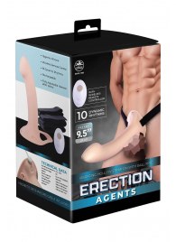 Телесный полый страпон с вибрацией Erection Agents - 24,1 см. - NMC - купить с доставкой в Королеве