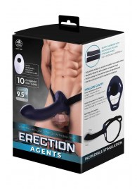 Черный полый страпон с вибрацией Erection Agents - 24,1 см. - NMC - купить с доставкой в Королеве