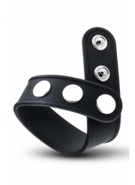 Черное эрекционное кольцо на кнопках - Blush Novelties - в Королеве купить с доставкой