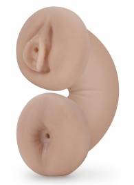 Телесный люминесцентный двусторонний мастурбатор Tasha - Blush Novelties - в Королеве купить с доставкой